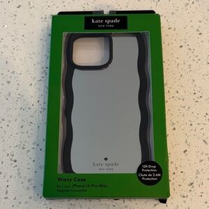 Kate Spade Black and Gray Wavy Mirror iPhone 16 Pro Max Case